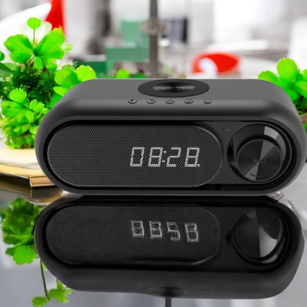 Часы Radon с беспроводной зарядкой 5 в 1, Чёрный